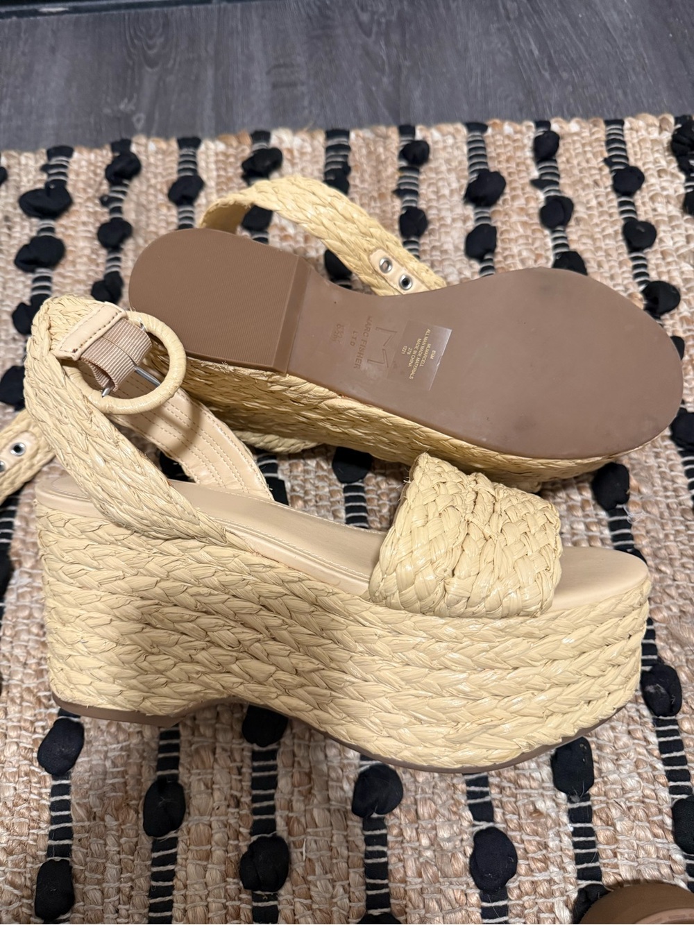 Marc Fisher Woven Platform Espadrille Sandals NWOT